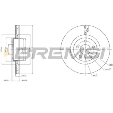 CD8329V.JPG Kit Dischi E Pastiglie Freno 19mm Anteriori Fiat 500l 2014-2024 1.3 D Multijet S.f. Bendix-bosch Ventilato