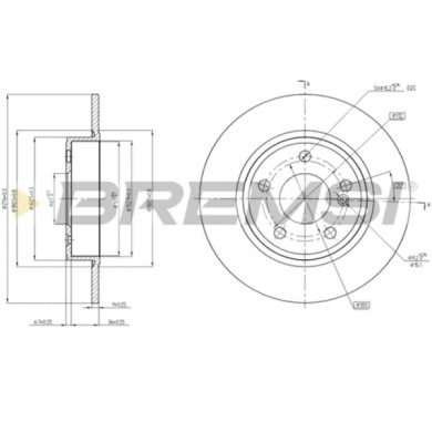 CD8335S.JPG Kit Dischi E Pastiglie Freno 18.5mm Posteriori Mercedes-benz Classe A 2015-2018 A 160 S.f. Trw Pieno