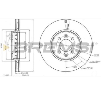 CD8350V.JPG Kit Dischi E Pastiglie Freno 15.2mm Anteriori Renault Megane Ii 2004-2008 2.0 16v Turbo S.f. Brembo Ventilato