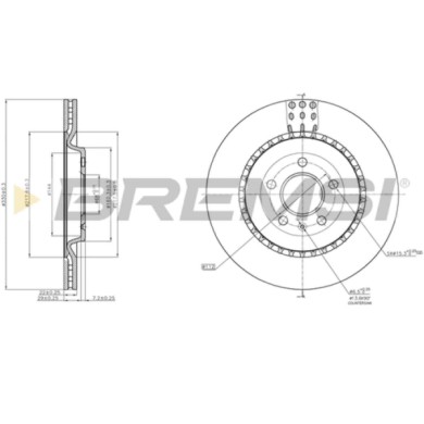 CD8383V.JPG Kit Dischi E Pastiglie Freno 17.4mm Posteriori Audi A8 2012-2015 2.0 Tfsi Hybrid S.f. Trw Ventilato