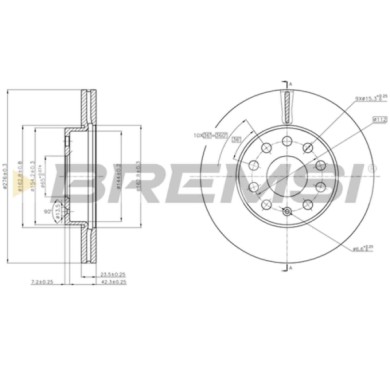 CD8400V.JPG Kit Dischi E Pastiglie Freno 19.9mm Anteriori Audi A3 Cabriolet 2014-2020 1.8 Tfsi S.f. Trw Ventilato