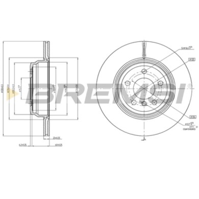 CD8404V.JPG Kit Dischi E Pastiglie Freno 18.3mm Posteriori Bmw 3 2012-2018 330d S.f. Ate Ventilato