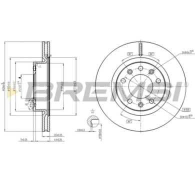 CD8413V.JPG Kit Dischi E Pastiglie Freno 18.3mm Anteriori Peugeot 308 Ii 2013-2021 1.2 Vti 72 Ventilato