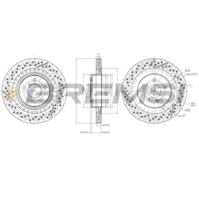 CD8427V.JPG Kit Dischi E Pastiglie Freno 15.8mm Posteriori Mercedes-benz Clk 2007-2009 63 Amg S.f. Brembo Ventilato