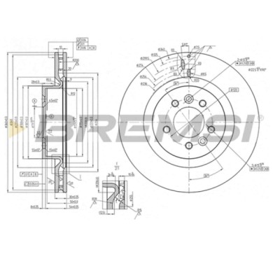 CD8429V.JPG Kit Dischi E Pastiglie Freno 16.8mm Anteriori Land Rover Discovery V 2016-2024 3.0 4x4 S.f. Trw Ventilato