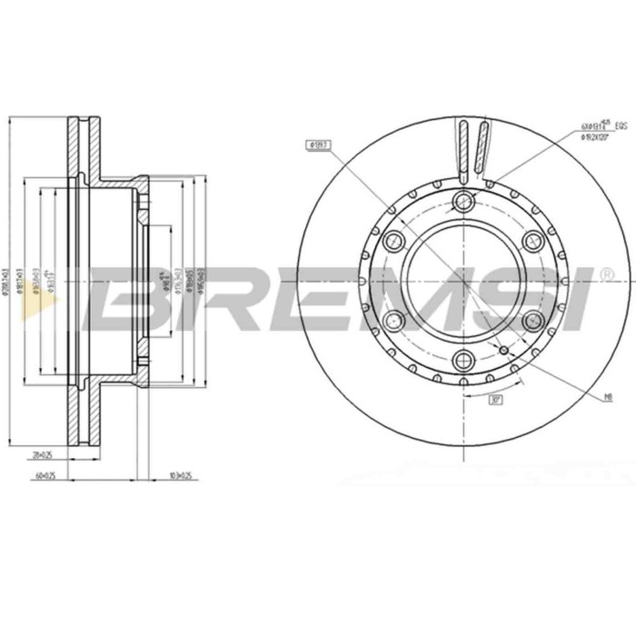 CD8459V.JPG Kit Dischi E Pastiglie Freno 16mm Anteriori Mazda B-serie 1999-2006 2.5 D 4wd S.f. Tokico Ventilato