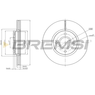 CD8461V.JPG Kit Dischi E Pastiglie Freno 16.5mm Anteriori Ford Fiesta Vi Van 2012-2017 1.0 S.f. Lucas Girling Ventilato