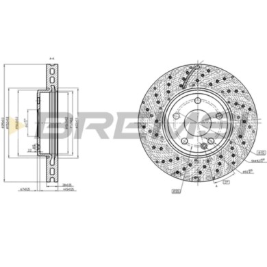 CD8464V.JPG Kit Dischi E Pastiglie Freno 19.2mm Anteriori Mercedes-benz Classe A 2012-2018 A 180 S.f. Trw Ventilato