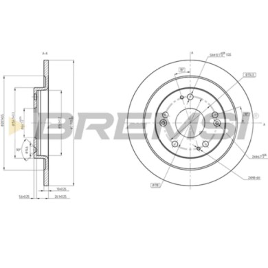 CD8474S_1.jpg Kit Dischi E Pastiglie Freno 14.8mm Posteriori Honda Civic Ix 2012-2016 1.4i-vtec S.f. Ate Pieno
