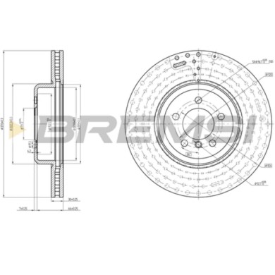 CD8479V.JPG Kit Dischi E Pastiglie Freno 18.2mm Anteriori Bmw 3 2016-2018 325d S.f. Brembo Ventilato