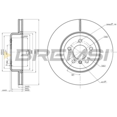 CD8480V.JPG Kit Dischi E Pastiglie Freno 17.5mm Posteriori Bmw 3 2012-2015 320d Xdrive S.f. Bosch Ventilato