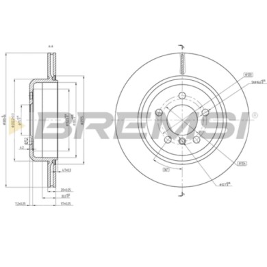CD8504V.JPG Kit Dischi E Pastiglie Freno 18mm Posteriori Bmw 5 2011-2016 525d S.f. Trw Ventilato