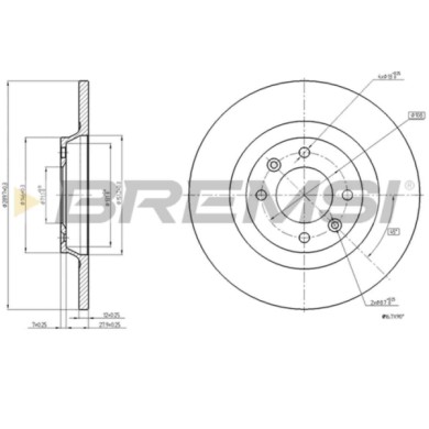 CD8511S.JPG Kit Dischi E Pastiglie Freno 17.5mm Posteriori Citroën C4 Ii 2014-2017 1.2 Thp 130 S.f. Trw Pieno