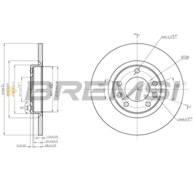 CD8569S.JPG Kit Dischi E Pastiglie Freno 17.4mm Posteriori Peugeot Rifter 2018-2024 1.2 Thp S.f. Trw Pieno