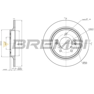 CD8604S.JPG Kit Dischi E Pastiglie Freno 15.5mm Posteriori Hyundai I30 2016-2024 1.0 T-gdi S.f. Mando Pieno