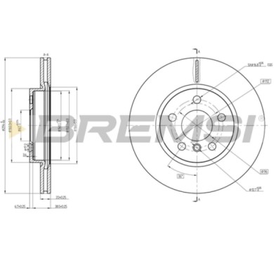 CD8613V.JPG Kit Dischi E Pastiglie Freno 18.4mm Anteriori Bmw 2 Active Tourer 2014-2021 216d S.f. Trw Autoventilato