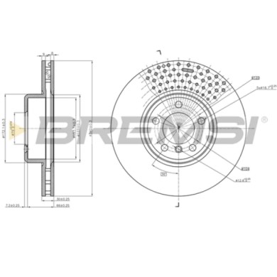 BP3520CE_1.jpg Kit Dischi E Pastiglie Freno 18.4mm Anteriori Bmw 1 2011-2015 116d S.f. Bendix-bosch Intagliato/perforato