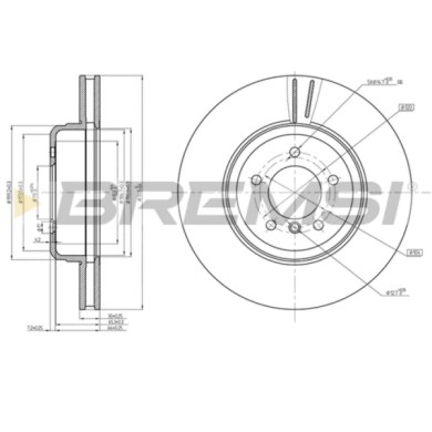 CD8616V.JPG Kit Dischi E Pastiglie Freno 20mm Anteriori Bmw Z4 Roadster 2009-2016 Sdrive 35i S.f. Ate Ventilato