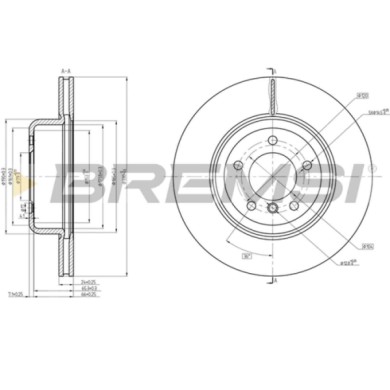 CD8617V.JPG Kit Dischi E Pastiglie Freno 20.3mm Anteriori Bmw Z4 Roadster 2009-2016 Sdrive 35i S.f. Ate Ventilato