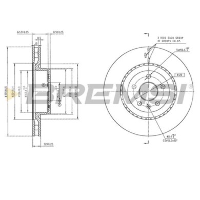 CD8620V_1.jpg Kit Dischi E Pastiglie Freno 15.6mm Anteriori Tesla Model S 2013-2014 P85 S.f. Brembo Ventilato