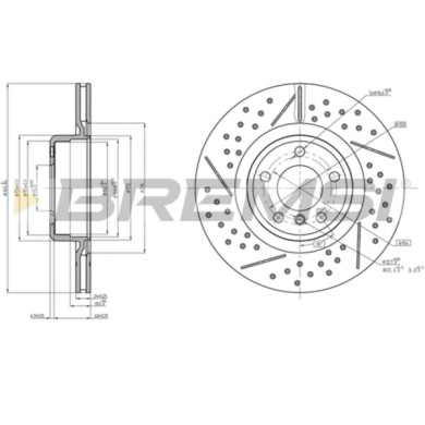BP3521.JPG Kit Dischi E Pastiglie Freno 17mm Posteriori Bmw 1 2015-2019 114d S.f. Brembo Intagliato/perforato