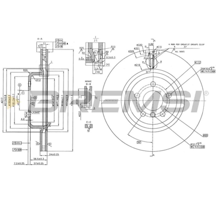 CD8627V.JPG Kit Dischi E Pastiglie Freno Posteriori Bmw 3 2019-2020 318d S.f. Trw Ventilato