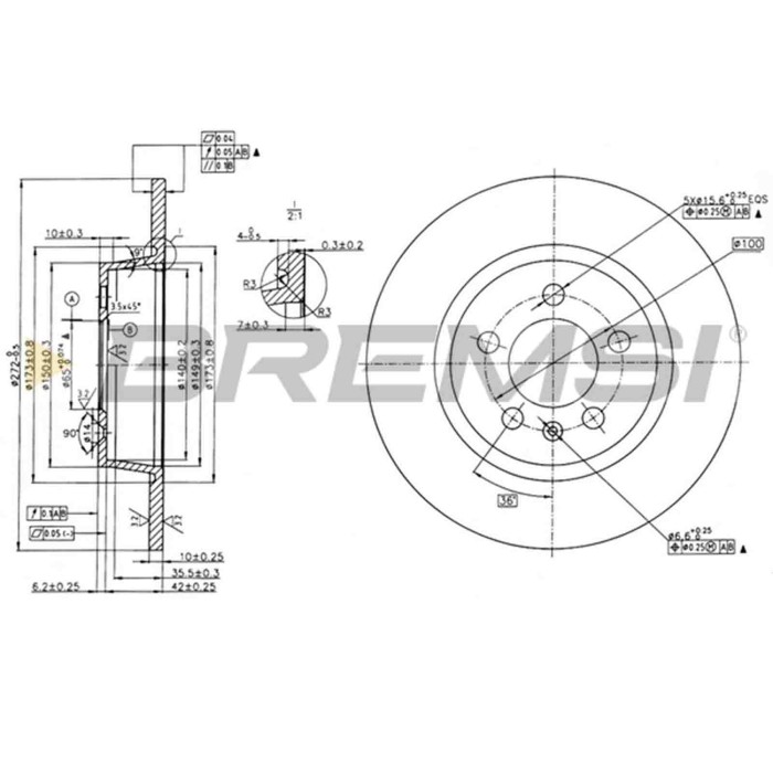 CD8691S_1.jpg Kit Dischi E Pastiglie Freno 17.4mm Posteriori Audi A1 2014-2018 S1 Quattro S.f. Trw Pieno