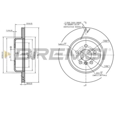CD9042VRD_1.jpg Kit Dischi E Pastiglie Freno 18mm Posteriori Bmw 7 2016-2019 725d, Ld S.f. Trw Ventilato