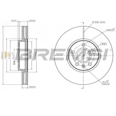 CD9056V_1.jpg Kit Dischi E Pastiglie Freno 17.5mm Anteriori Hyundai Ioniq 2016-2022 1.6 Gdi Hybrid S.f. Mando Ventilato