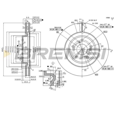 CD9069V_1.jpg Kit Dischi E Pastiglie Freno 18mm Anteriori Honda Cr-v V 2017-2024 1.5 Vtec S.f. Akebono Ventilato