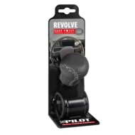 00038-S-01.JPG Revolve Pomello Volante In Pelle Con Cuciture Silver Staffa Nera Pomelli Volante Accessori Volante