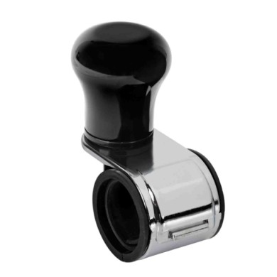 00041-C-01.JPG Revolve Pomello Volante In Alluminio Anodizzato Nero Staffa Cromata Pomelli Volante Accessori Volante