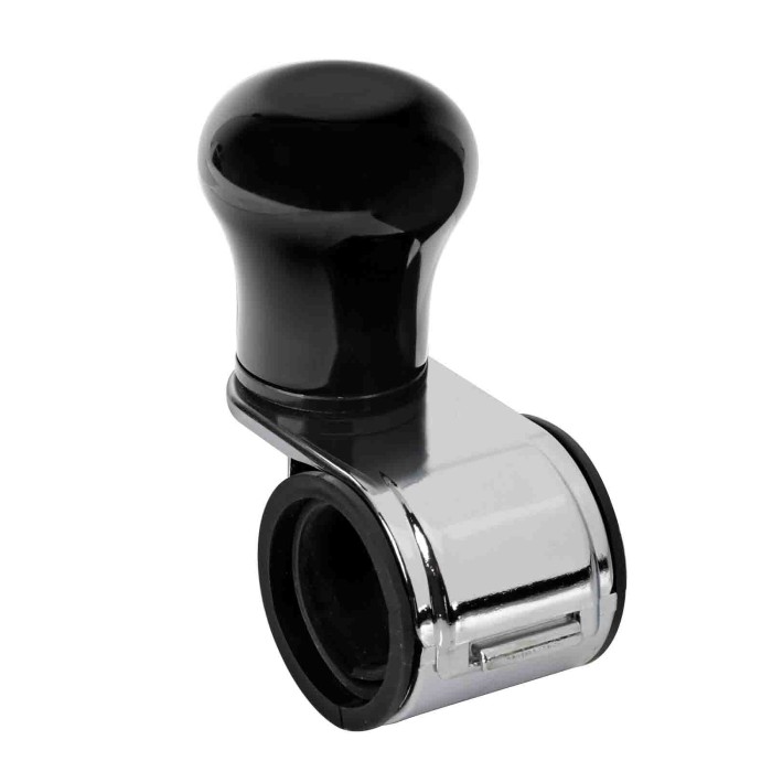 00041-C-01.JPG Revolve Pomello Volante In Alluminio Anodizzato Nero Staffa Cromata Pomelli Volante Accessori Volante