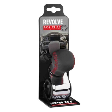 00043-A-02.JPG Revolve Pomello Volante In Pelle Con Cuciture Rosse Staffa Cromata Pomelli Volante Accessori Volante