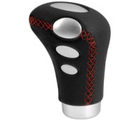 Cobra Pomello Leva Cambio Nero/rosso Pomelli In Pelle E Alluminio Leva Cambio