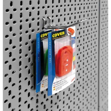 01498-A-01.JPG Kit Conversione Imballo (doppio Blister + Cartoncino) 100 Pz Covers Per Chiavi Auto Dispenser 20 Pz Colori Assort