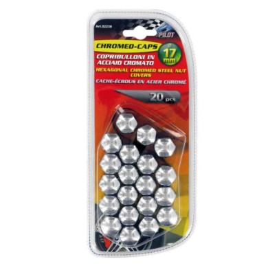 02238-C-01.JPG Chromed Caps Copribulloni In Acciaio Cromato Ø 17 Mm Decorazione Ruote Protezione/estetica