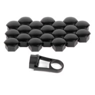02248-S-01.JPG Black Nut Caps 20 Copribulloni In Abs Ø 17 Mm Decorazione Ruote Protezione/estetica