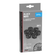 02248-C-01.JPG Black Nut Caps 20 Copribulloni In Abs Ø 17 Mm Decorazione Ruote Protezione/estetica