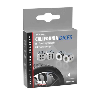 02464-C-01.JPG California Dices Set 4 Tappi Coprivalvola Cromo Tappi Coprivalvola Protezione/estetica