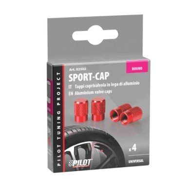 02502-S-01.JPG Sport Cap Set 4 Tappi Coprivalvola Rosso Tappi Coprivalvola Protezione/estetica