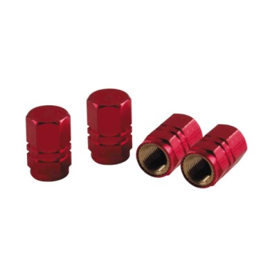 02505-C-01.JPG Sport Cap Hexagonal Set 4 Tappi Coprivalvola Rosso Tappi Coprivalvola Protezione/estetica