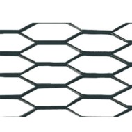 Racing Grill Hexagon 8x25 Mm 100x33 Cm Nero Anodizzato Nero Anodizzato Griglie Aerazione