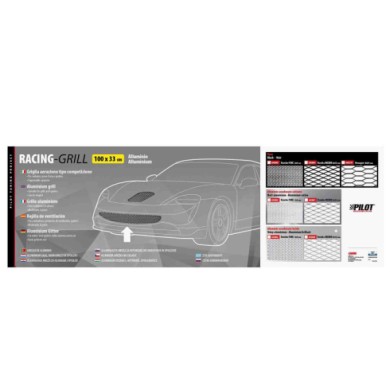 04584-S-01.JPG Racing Grill Rombo Medio 6x12 Mm 100x33 Cm Nero Anodizzato Nero Anodizzato Griglie Aerazione