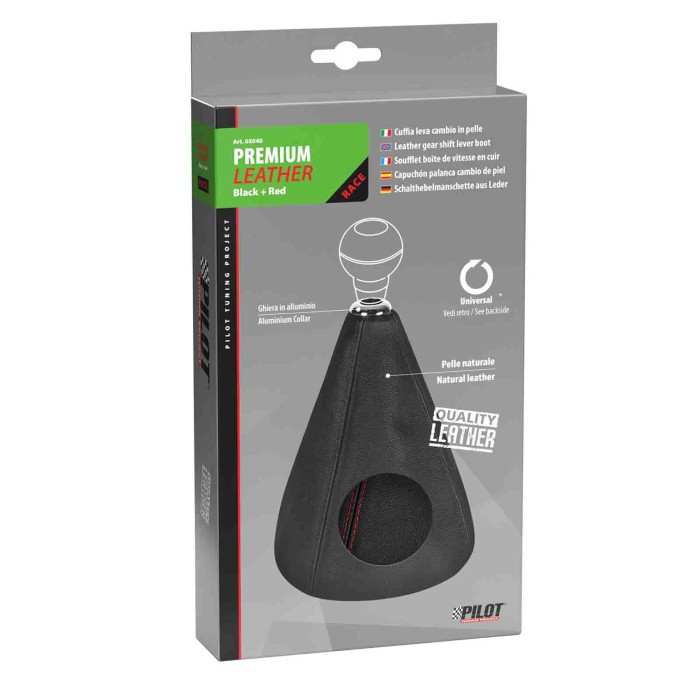 05040-D-01.JPG Premium Cuffia Leva Cambio In Pelle Nero/rosso Cuffie Cambio Leva Cambio