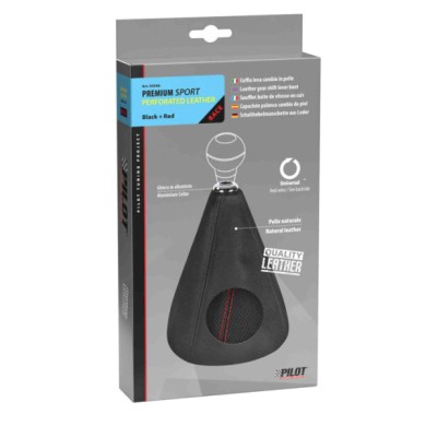 05046-C-01.JPG Premium Sport Cuffia Leva Cambio In Pelle Perforata Nero/rosso Cuffie Cambio Leva Cambio