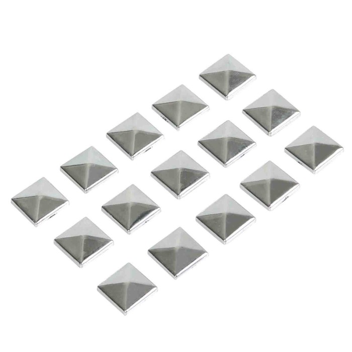 07214-A-01.JPG Decor Studs Borchie Cromate 15 Pz 10x10 Mm Ornamenti Adesivi Profili E Ornamenti