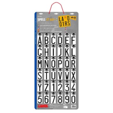 07650-A-01.JPG Spell It Assortimento Completo In Espositore Da 360 Pezzi 60x30 Mm Portatarga Targhe E Contrassegni
