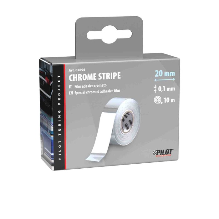 07696-S-01.JPG Maniac Chrome Stripe 10 M 20 Mm Profili Profili E Ornamenti