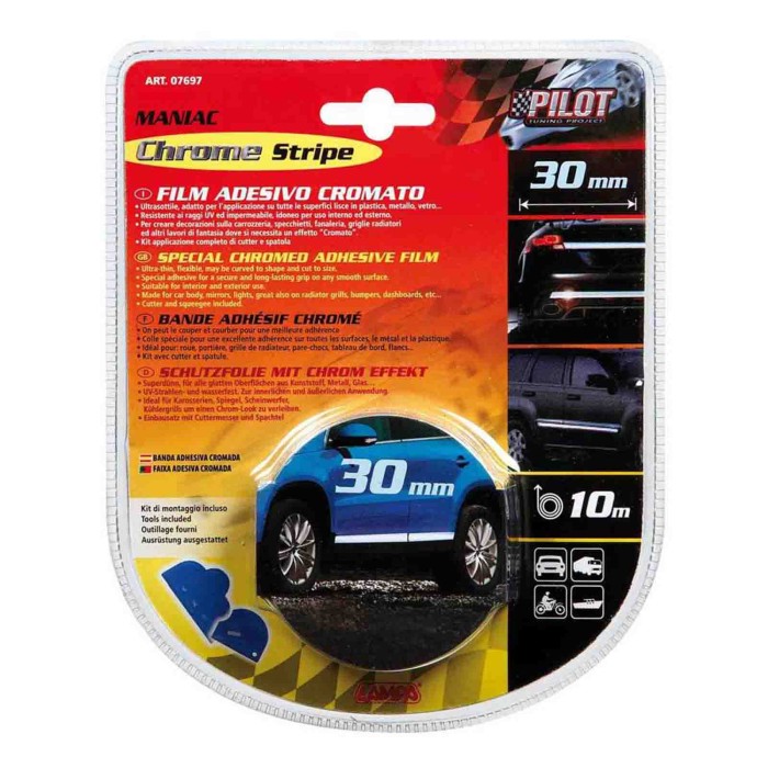 07697-S-01.JPG Maniac Chrome Stripe 10 M 30 Mm Profili Profili E Ornamenti